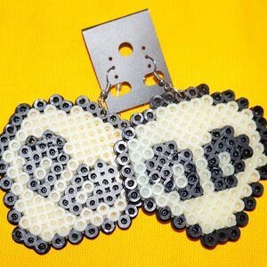 Big Kandi Perler Bead Glow in Dark Alien Earrings